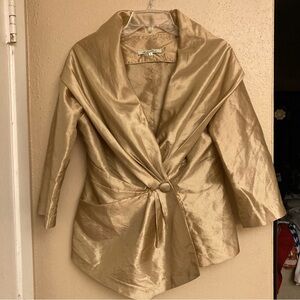 Elegant Gold Wrap Jacket